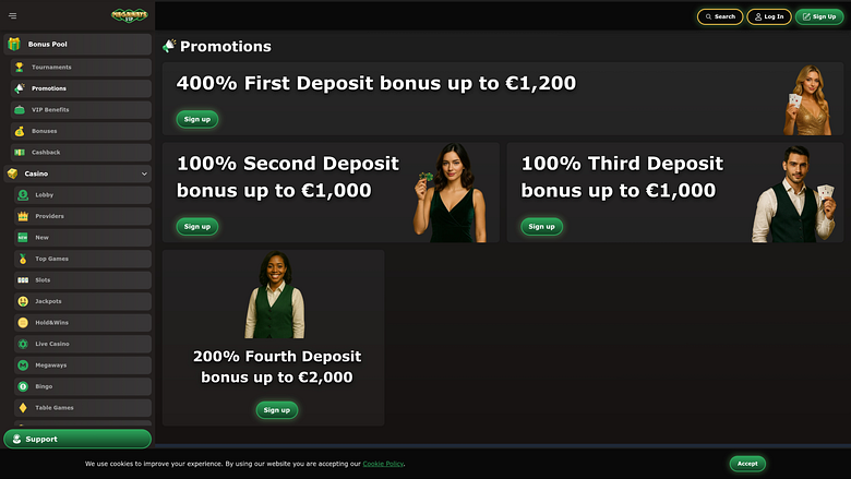 Promozioni desktop del casinò Megawaysvip