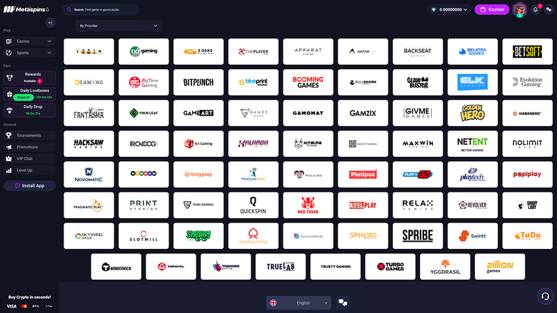 Metaspins Casino Desktop Game Developers