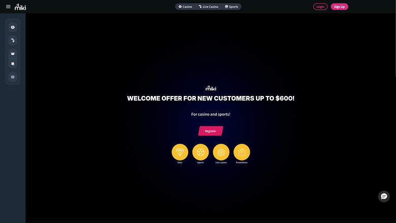 Miki Casino Homepage