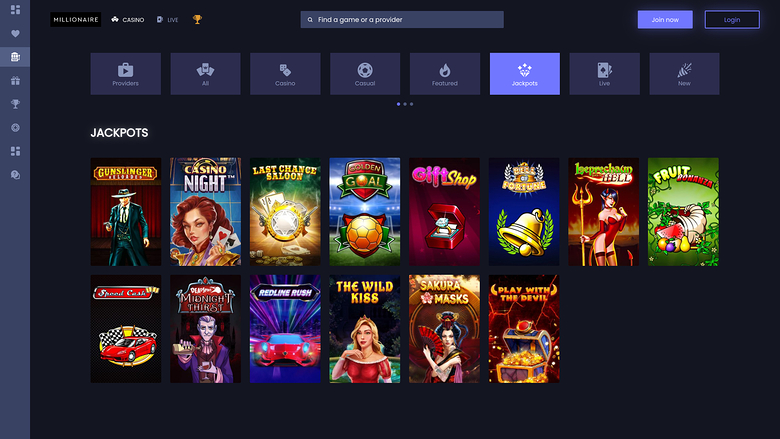 Jackpot de escritorio de Millionaire Casino