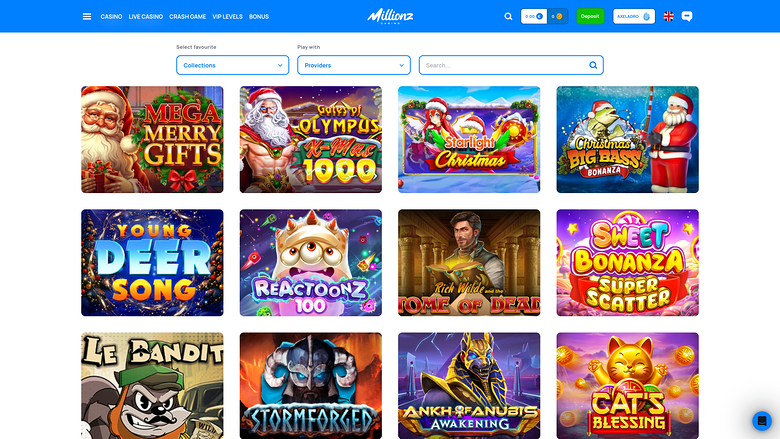 Millionz Casino Desktop-Spiele