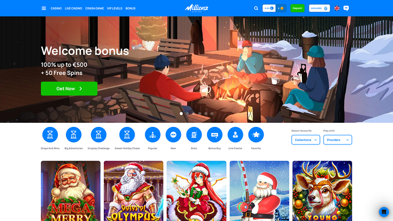 Millionz Casino Desktop-Startseite