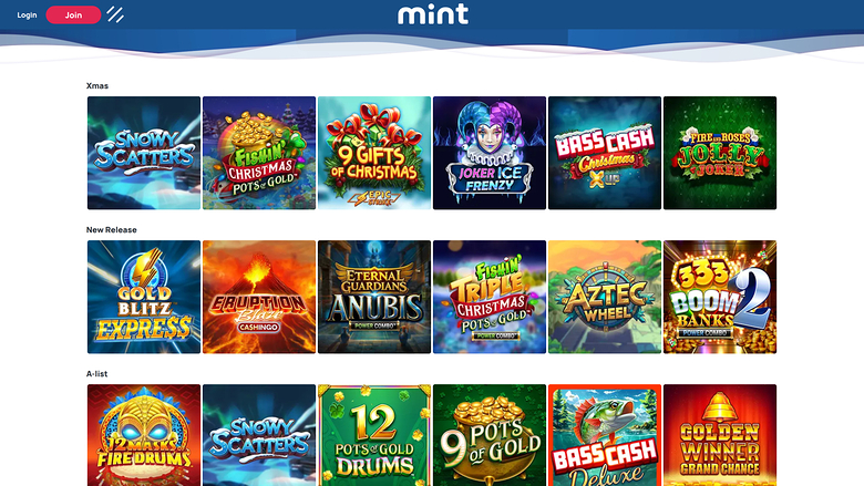 Mint Bingo Casino Desktop-Spiele