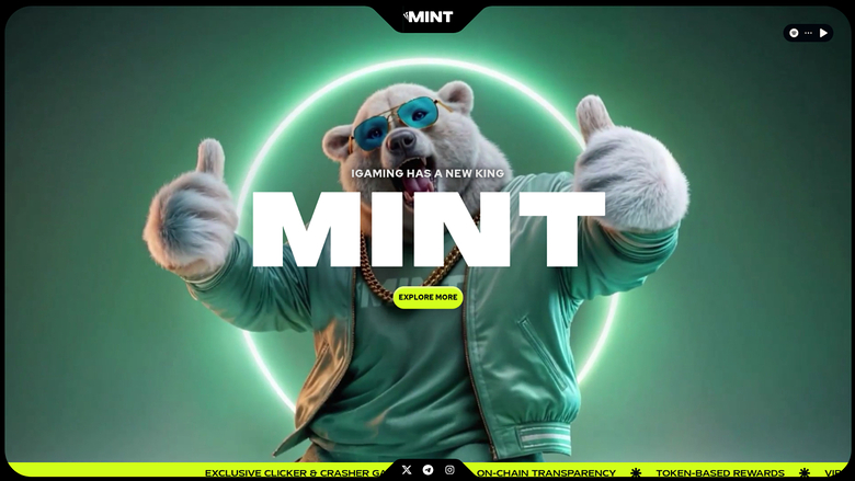 Page d'accueil de bureau de Mint.io