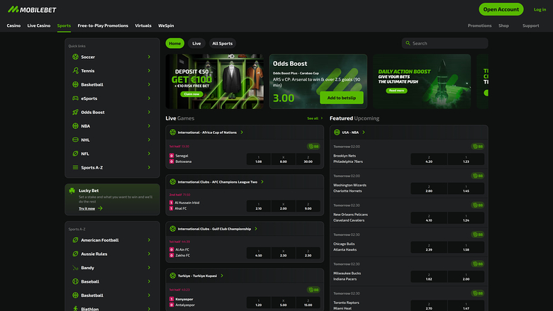 Mobilebet Casino Desktop-Sport