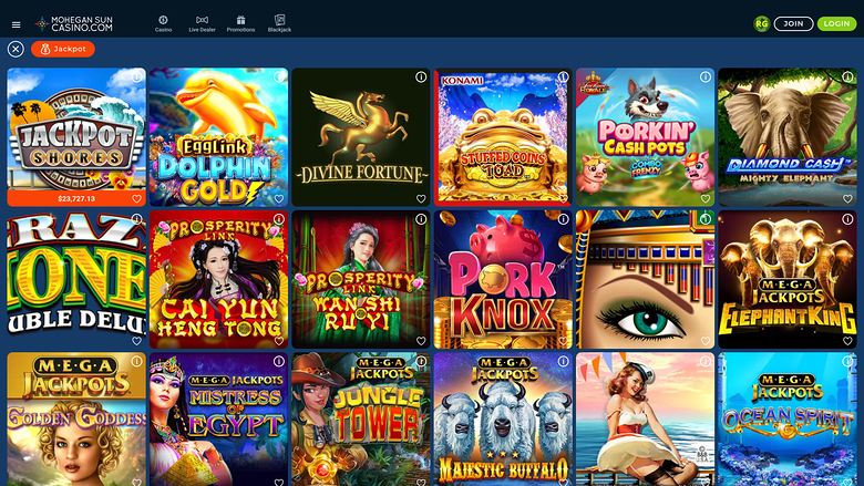 Jackpot de bureau du casino Mohegan Sun