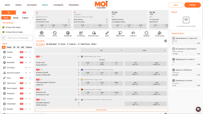 Sports sur ordinateur de Moi Casino