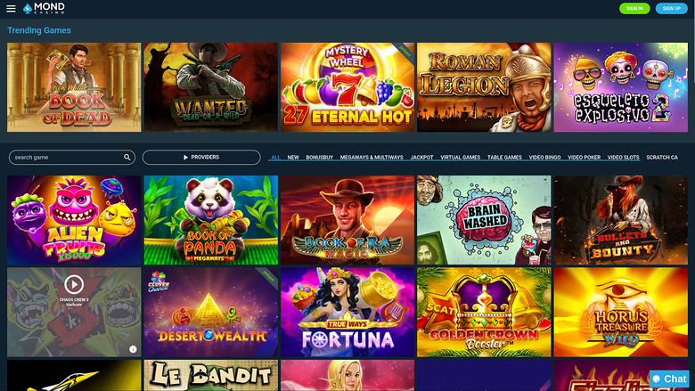 Jeux de casino Mond sur ordinateur