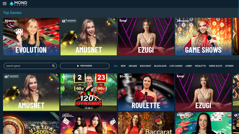 Mond Casino sur ordinateur avec croupier en direct
