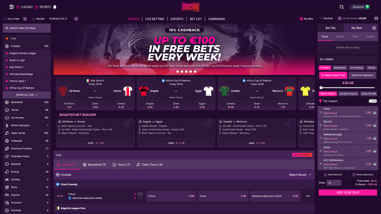 Monsino Casino - Paris sportifs sur ordinateur