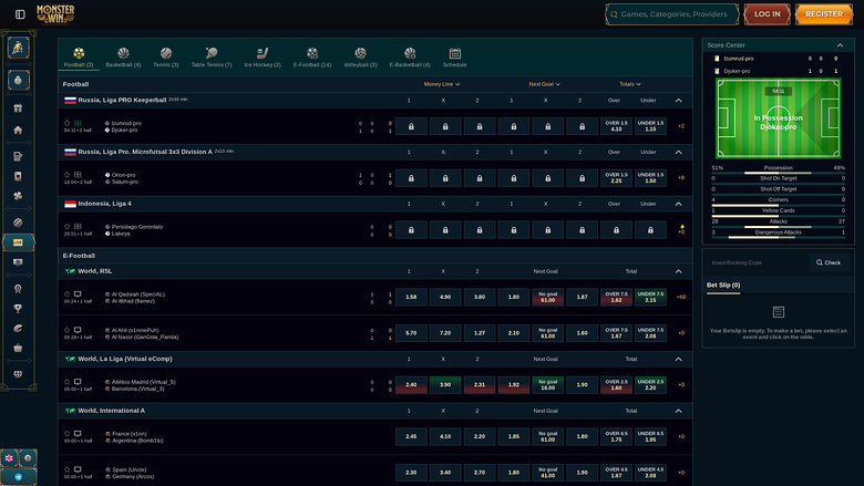 Monster Win Casino Casino sur ordinateur : paris en direct