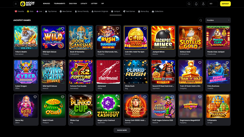 Jackpot de bureau du casino Moonwin