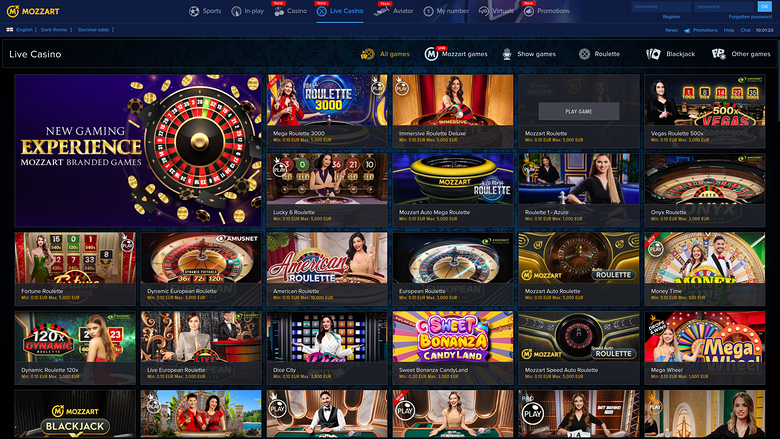 Casino Mozzart sur ordinateur avec croupier en direct