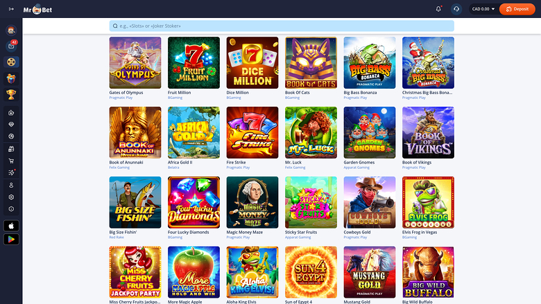 Giochi desktop del casinò Mr Bet