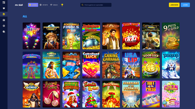 Jeux de casino Mr Slot sur ordinateur