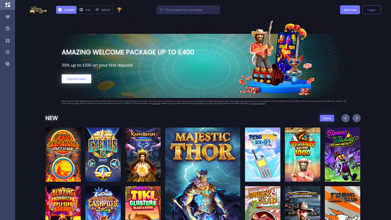 Página de inicio de Mr Vegas Casino para escritorio