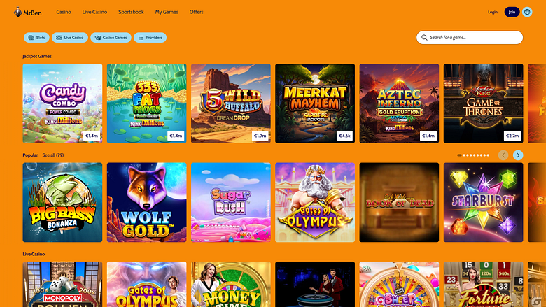 Giochi da tavolo di MrBen Casino