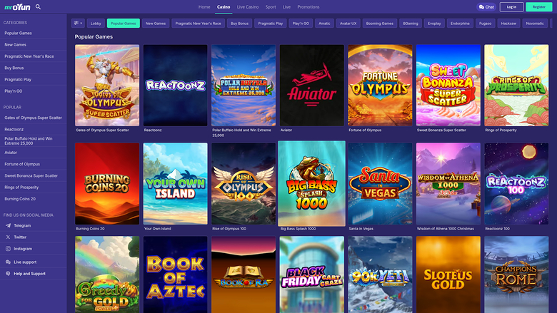 Jeux de casino MrOyun pour ordinateur