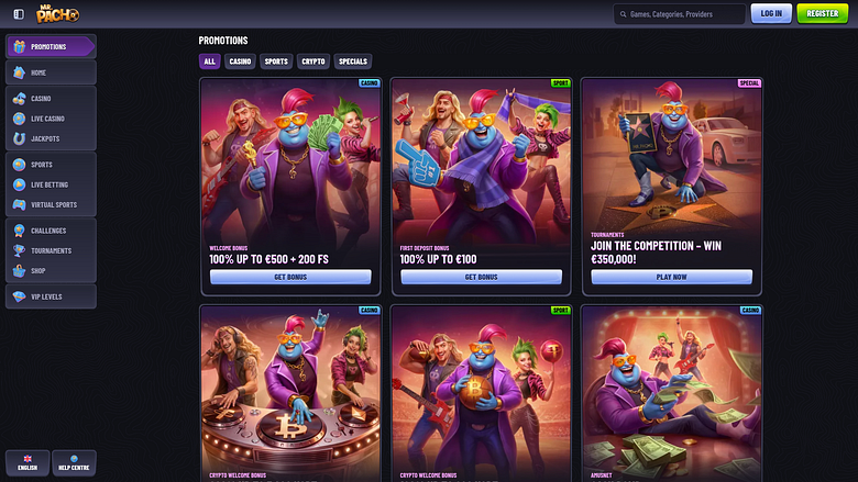 Promotions MrPacho Casino sur ordinateur