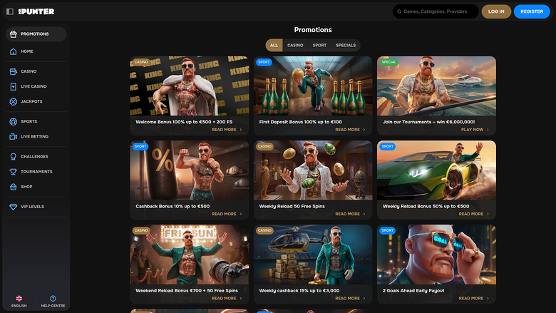 MrPunter Casino Desktop-Aktionen