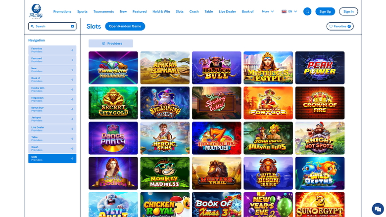 MrSloty Casino Desktop Games