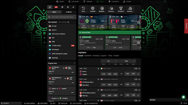 Site de paris sportifs MrVegas Casino sur ordinateur