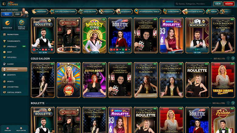 My Empire Casino croupier en direct sur ordinateur