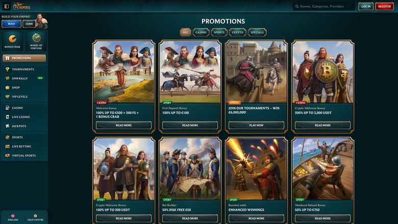 Promotions My Empire Casino sur ordinateur