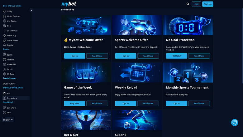 MyBetカジノのデスクトッププロモーション
