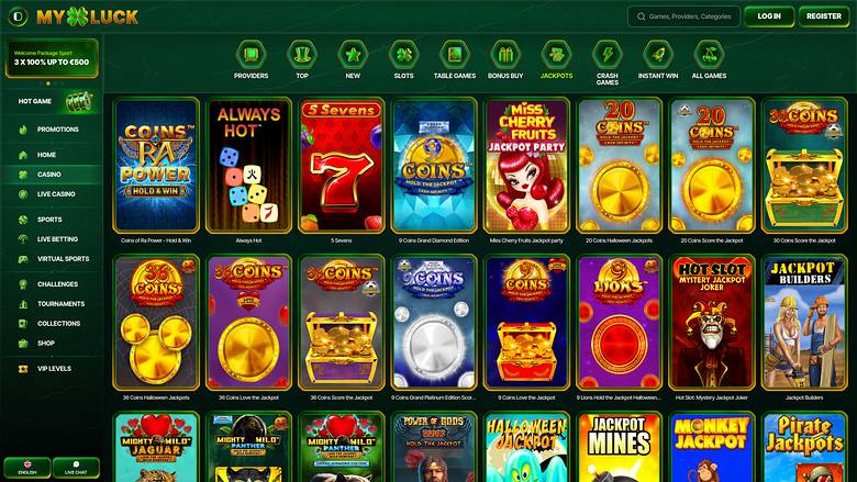 Jackpot de bureau du casino MyLuck
