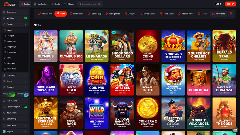 N1 Bet Casino Desktop-Spiele