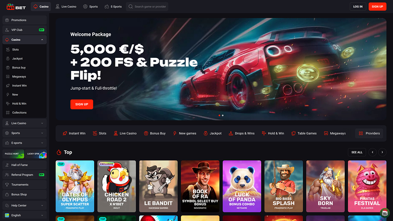 N1 Bet Casino Desktop-Startseite
