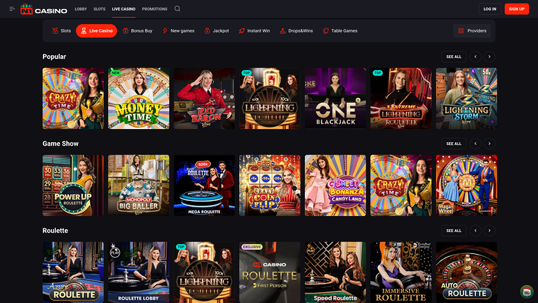 N1 Casino sur ordinateur avec croupier en direct