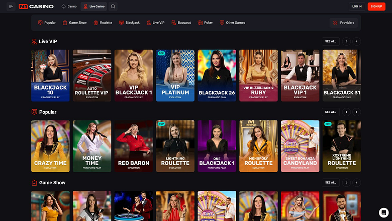 N1 Casino Desktop Live-Dealer