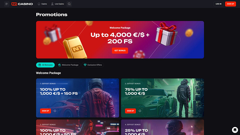 N1 Casino Desktop-Aktionen