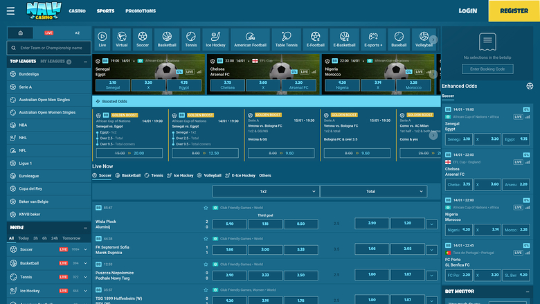 Deportes de escritorio del casino Nalu