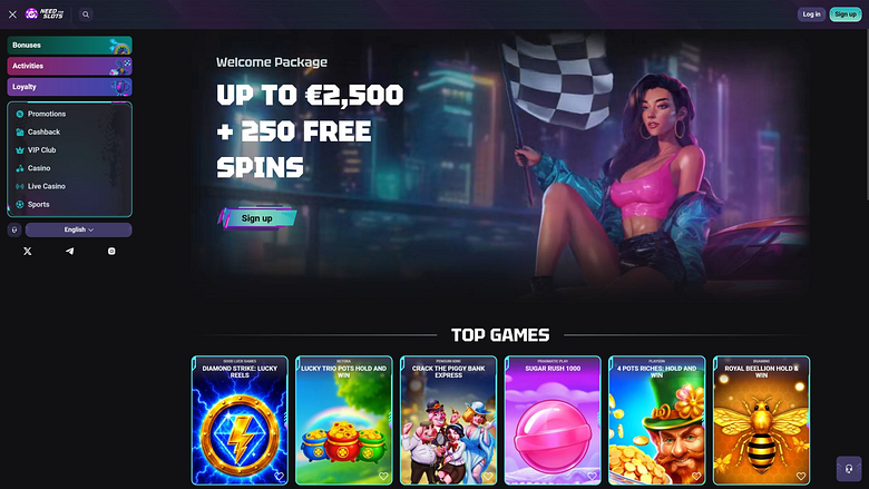 Need for Slots Casino Desktop Homepage
