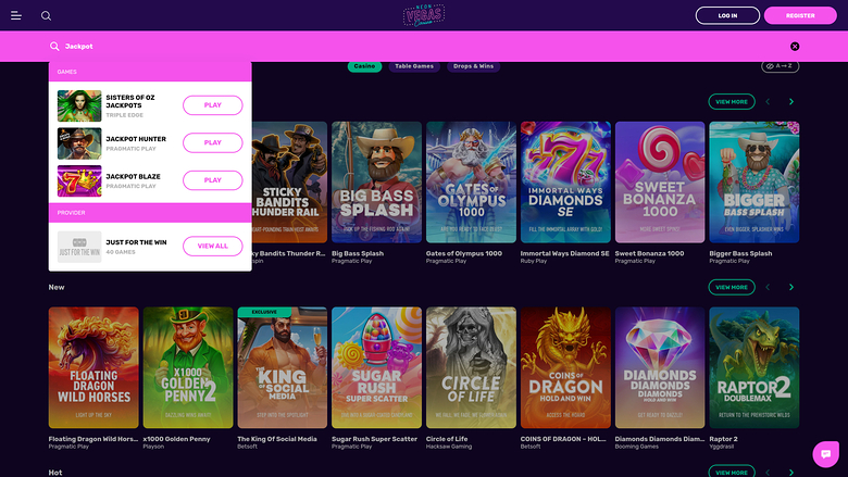 Jackpot de escritorio del casino NeonVegas