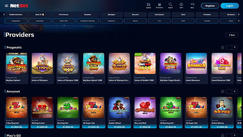 Développeurs de jeux de casino NetBet pour ordinateur