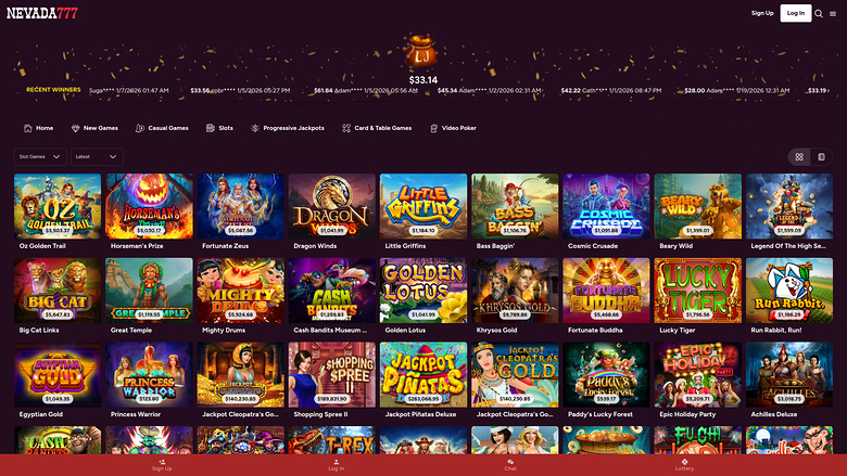 Jackpot de escritorio del casino Nevada 777