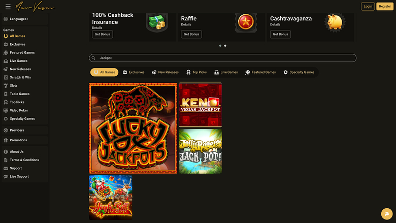 Jackpot de bureau du casino NewVegas