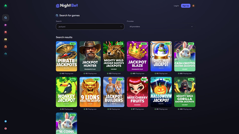 Jackpot de bureau du casino NightBet