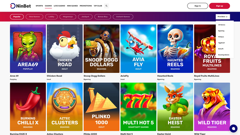 Ninbet Casino Desktop Game Developers