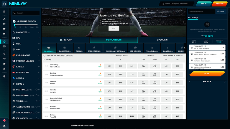 Paris sportifs sur ordinateur au casino Ninlay