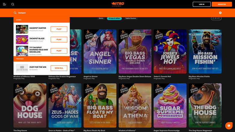 Nitro Casino Десктопный Джекпот
