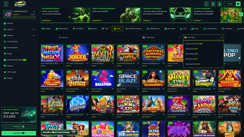 Desarrolladores de juegos de escritorio de Nitrobet Casino