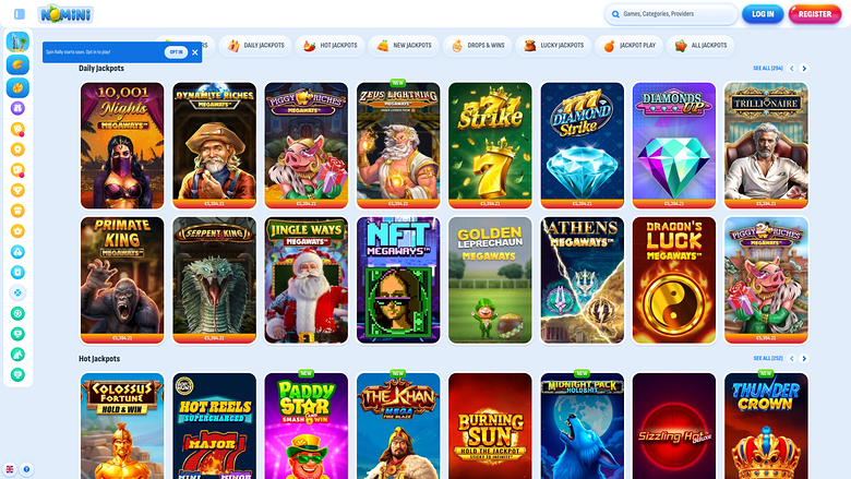 Jackpot desktop del casinò Nomini