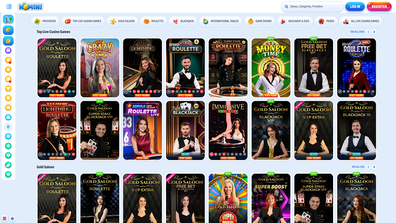 Nomini Casino Desktop Croupier dal Vivo