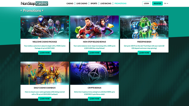 Promotions de casino sur ordinateur NonStop