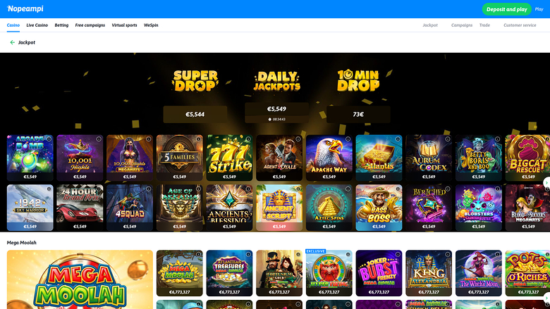 Jackpot de escritorio de Faster Casino